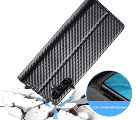 Luxe BoekCover Hoes Etui voor Samsung Galaxy A16  - A26   Zwart   -  Rood  -  Carbon  *V2
