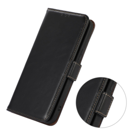 Lederen BoekCover Etui Hoes voor Samsung Galaxy A57  -  Zwart - V1