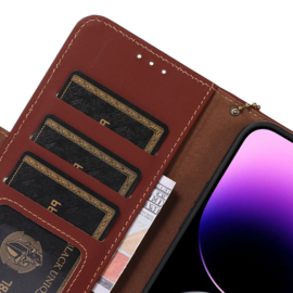 Lederen BoekCover Etui Hoes voor Samsung Galaxy A36  -  A56   -  Bruin