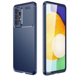 Samsung Galaxy A33   - Carbon TPU Bescherm-Hoes Skin - Blauw