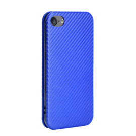Slim Carbon  Cover Hoes Etui voor iPod Touch      Blauw