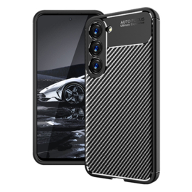 Carbon TPU Bescherm-Hoes Skin voor Samsung Galaxy S24 FE - Zwart