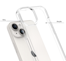 TPU-Crystal Bescherm-Hoes Cover Skin voor iPhone 15    Transparant