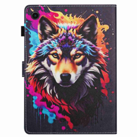 Luxe Bescherm-Etui Hoes Map voor Samsung Galaxy Tab A9 Plus - 11 -    Wolf
