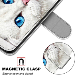 BookCover Hoes Etui voor Samsung Galaxy A53    Witte Kat