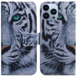 BookCover Etui Hoes   voor iPhone 15 PRO MAX  -  TIJGER