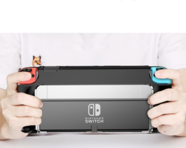Grip TPU Bescherm Hoes Skin voor Nintendo Switch  OLED - Zwart