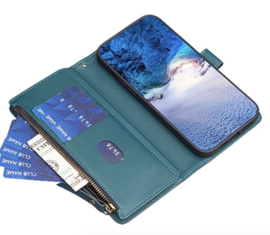 9 Pas -  Portemonnee Etui Hoes voor Samsung Galaxy A54   -   Groen