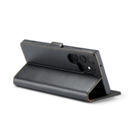 Luxe BookCover Hoes Etui voor Samsung Galaxy S23 Ultra    Zwart