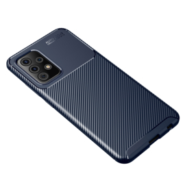 Samsung Galaxy A52   - Carbon TPU Bescherm-Hoes Skin - Blauw