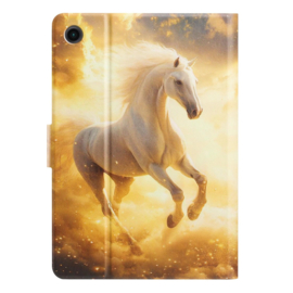 Luxe Bescherm-Etui Hoes Map voor Samsung Galaxy Tab  A9 Plus - A11 Plus - 11"  -   "Paard"