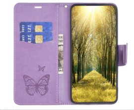 PU BookCover Hoes Etui voor Samsung Galaxy A54   Paars   Vlinders