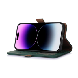 Lederen BoekCover Etui Hoes voor Samsung Galaxy S26  -  Groen