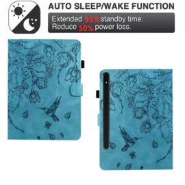 Bescherm-Etui Hoes Map voor Samsung Galaxy Tab S10 FE PLUS - 13.1 - Kolibrie -  Turquoise