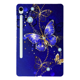 TPU Flex Bescherm- Hoes Cover Skin voor Galaxy Tab S9 - S9 FE   -  Vlinder Blauw