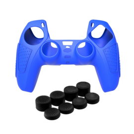 Grip Silicone Hoes / Skin met 8 Thumb Grips voor Playstation 5 PS5 DualSense Controller  -  Blauw