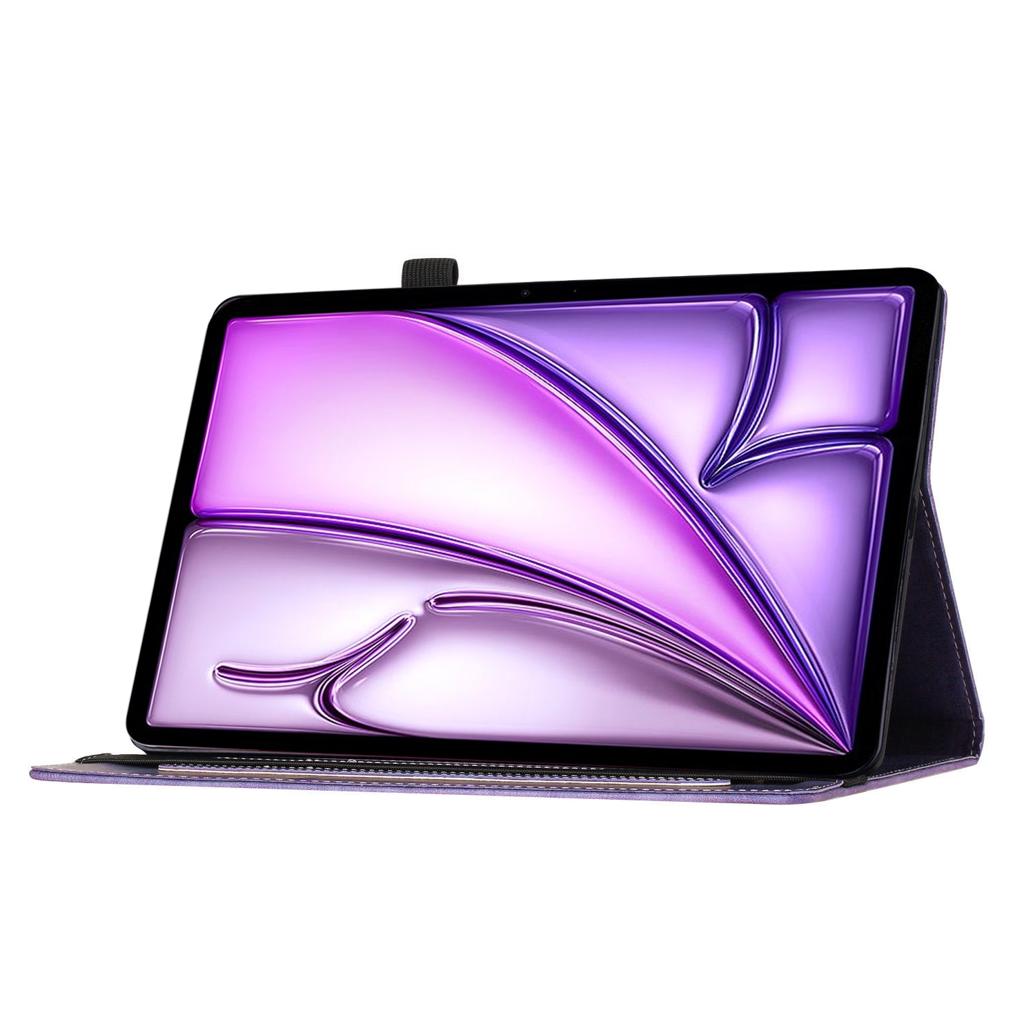 Bescherm-Etui Hoes Map voor  Apple iPad Air 11"  - Kat en Vlinders  -  Paars -  A2902