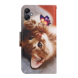 BoekCover Hoes Etui voor Samsung Galaxy A06  -      Kitten - Vlinder