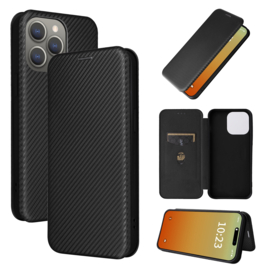 Slim Carbon  Cover Hoes Etui voor iPhone 15 PRO    Zwart - Carbon A3102