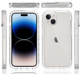 Flex-Cover TPU Bescherm-Hoes Skin + Screenprotector voor iPhone 15 - Transparant