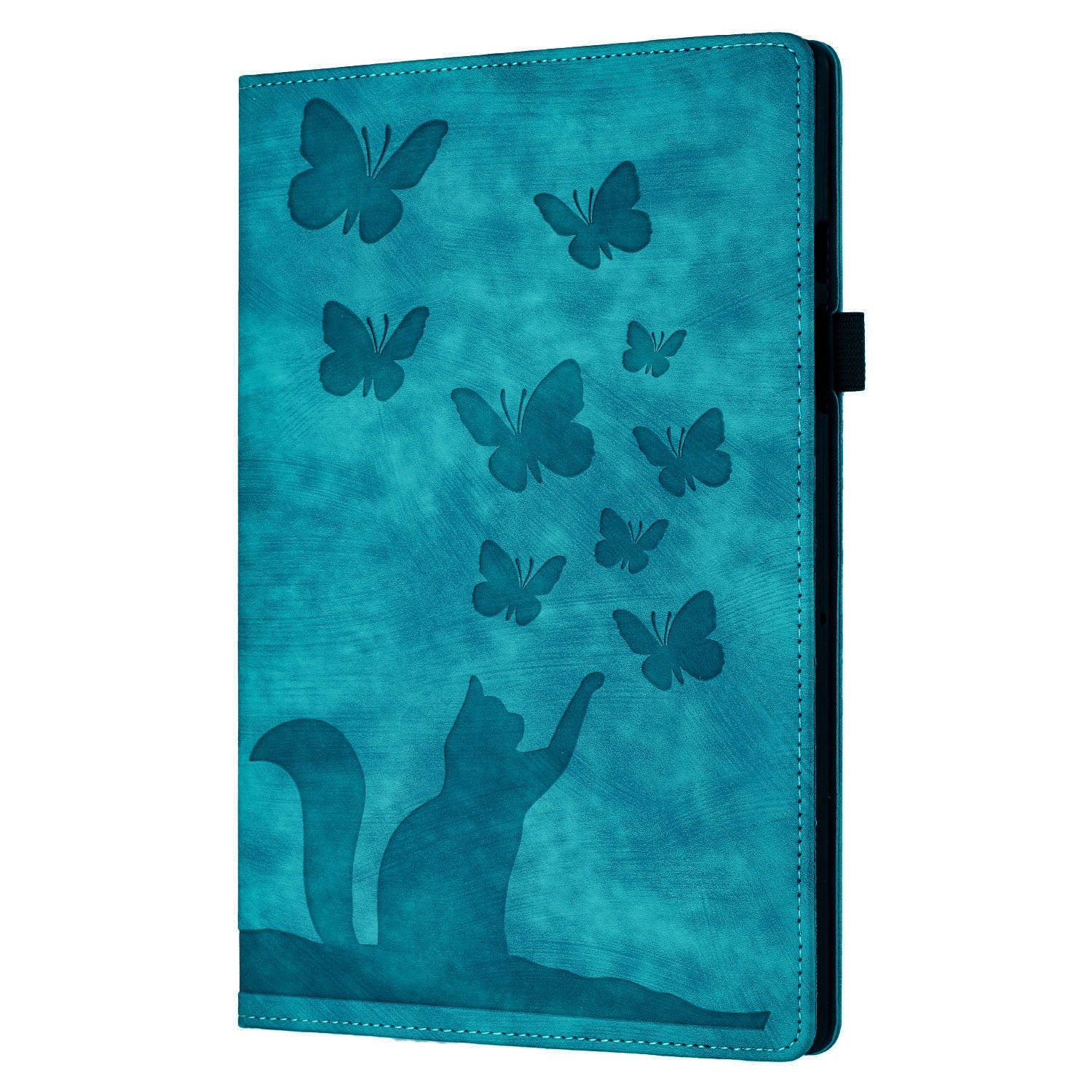 Bescherm-Etui Hoes Map voor  Apple iPad Air 11"  - Kat en Vlinders  -  Groen