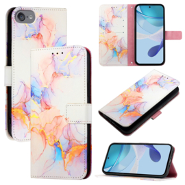 Bescherm-Etui Mapje Hoes voor iPod Touch   - Wit -  Blauw  - Goud - Marmer design