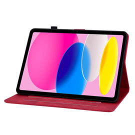 Bescherm-Etui Hoes Map Cover voor  Apple iPad 10 - A16 - 10.9 - 2022 - 2025 - Lelie - Rood