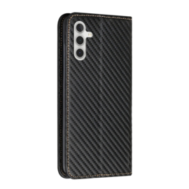 Luxe BookCover Hoes Etui voor Samsung Galaxy S24  -  Zwart-Carbon