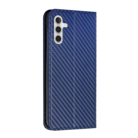 Luxe BookCover Hoes Etui voor Samsung Galaxy S24  -  Blauw-Carbon