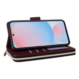9-Pas Boek-Cover Portemonnee Etui Hoes voor Samsung Galaxy A57   -  Rood