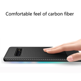 Samsung Galaxy S10 - Carbon TPU Bescherm-Hoes Skin - Blauw