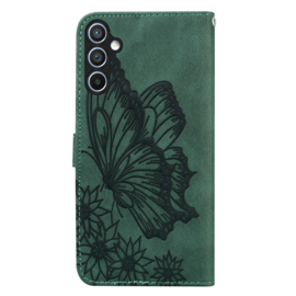 BoekCover Etui Hoes voor Samsung Galaxy S26 PLUS  -   Groen   -  Vlinder  - Reliëf