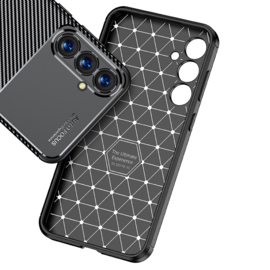 Samsung Galaxy S23 FE Edition  - Carbon TPU Bescherm-Hoes Skin - Zwart