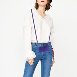 Hoes - Etui - Tas voor Samsung Galaxy A37 - A36  -  A56   Met Schouder - Draagkoord -  Blauw -  Zonnebloem Reliëf