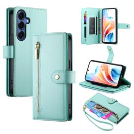 Luxe Portemonnee - Etui  Hoes Tas voor Samsung Galaxy S26   - Met Schouder - Draagkoord -  Turquoise
