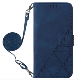 Hoes - Etui - Tas voor Samsung Galaxy A36 - A56  - Met Schouder - Draagkoord -  Blauw