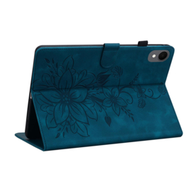 Bescherm-Etui Hoes Map voor Samsung Galaxy Tab S11 - 11"- Lelie - Blauw