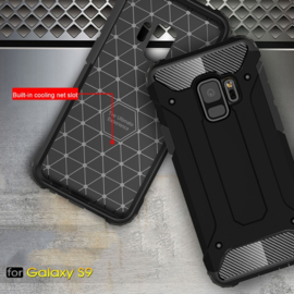 Samsung Galaxy S9 - Hybrid Tough Armor-Case Bescherm-Cover Hoes - Zwart