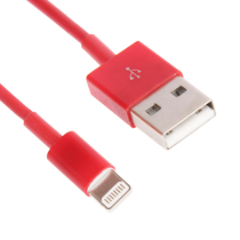Lightning USB Oplader en Data-kabel voor iPhone   Rood