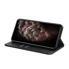 Luxe BookCover Hoes Etui voor Samsung Galaxy A15  -  Zwart-Carbon