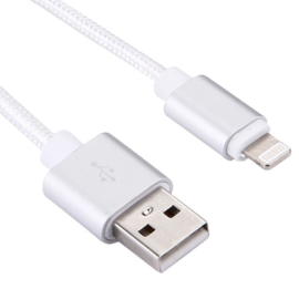 Lightning Oplader en Data USB Kabel voor iPhone 13 -   20cm. Zilver