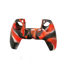 Silicone Hoes / Skin voor Playstation 5 - PS5 Controller   Rood Wit Zwart
