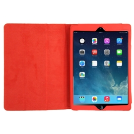 Dot Style PU Bescherm-Opberg Etui Hoes voor iPad Air   Rood