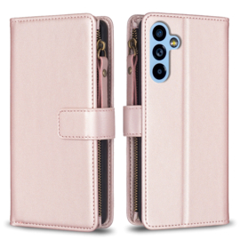 9 Pas -  Portemonnee Etui Hoes voor Samsung Galaxy A54   -   Roze