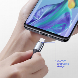 Luxe USB C - Oplader en Data Kabel voor iPhone Serie -    20cm   Zwart