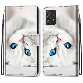 BookCover Hoes Etui voor Samsung Galaxy A53    Witte Kat