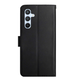 Lederen BoekCover Hoes Etui voor Samsung Galaxy S24 - S25  -  Zwart