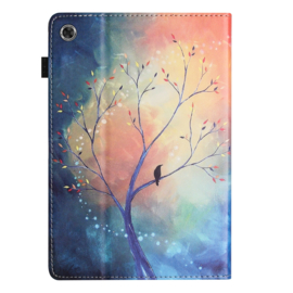 Luxe Bescherm-Etui Hoes Map voor Samsung Galaxy Tab  A9 Plus - A11 Plus - 11"  -   "Boom met Vogel Schilderij"