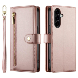 Luxe Portemonnee - Etui  Hoes Tas voor Samsung Galaxy A57   - Met Schouder - Draagkoord - Roze