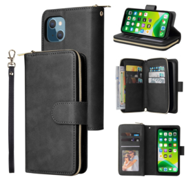 BookCover - 9 Cards - Wallet Etui voor iPhone 13 - iPhone 14  -  Zwart